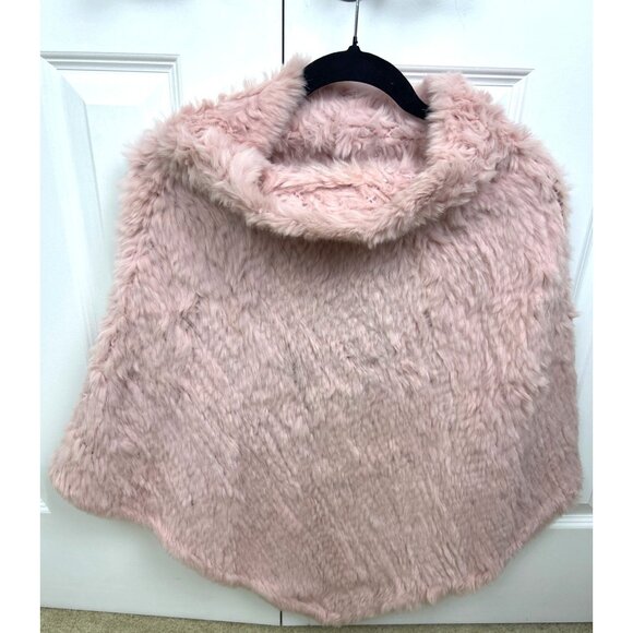 Vintage Cochni Women's 100% Rabbit Fur Made in Italy Blush Pink Poncho - Picture 2 of 12